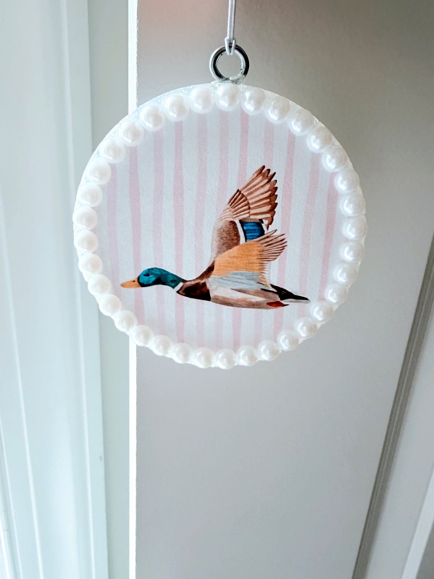 Pink Striped Mallard Duck Freshie